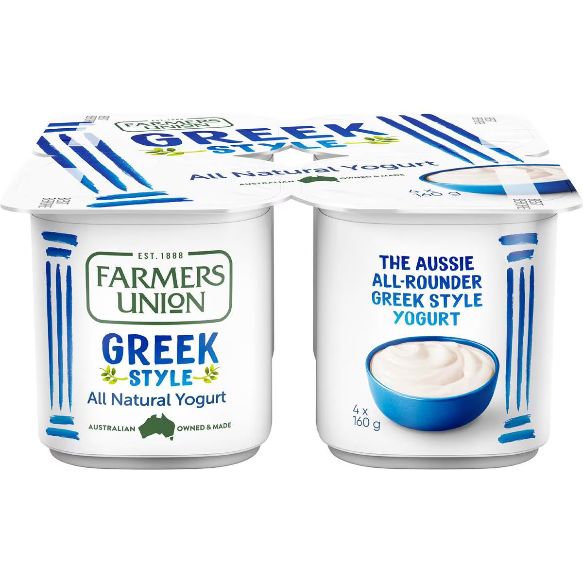 Greek Yoghurt Punnets | 160g x 4 Pack | Farmers Union | YG-007537-WW-083172