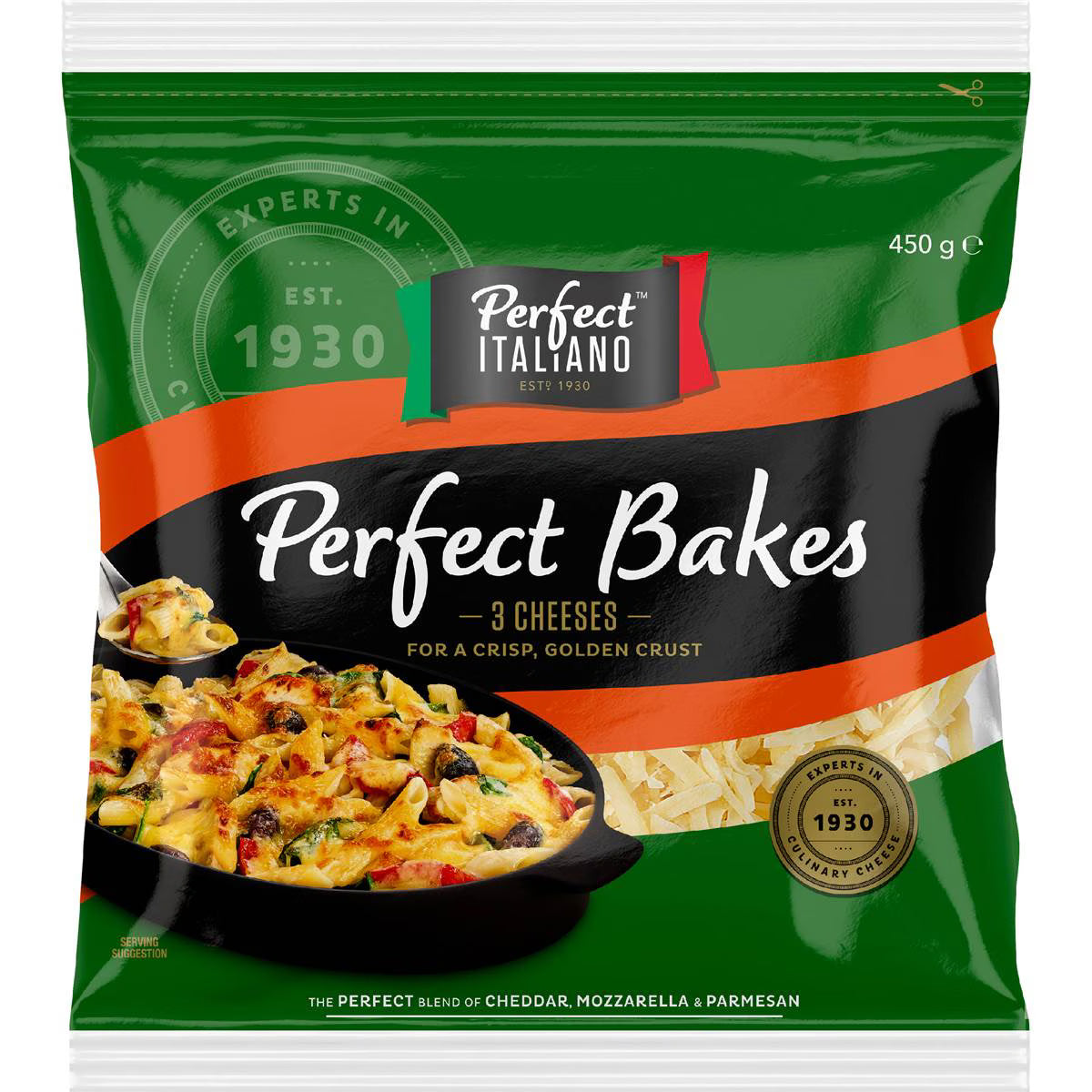 Grated Perfect Bakes 3 Cheeses 3 Cheeses | 450g | Perfect Italiano | YG-006388-WW-083180