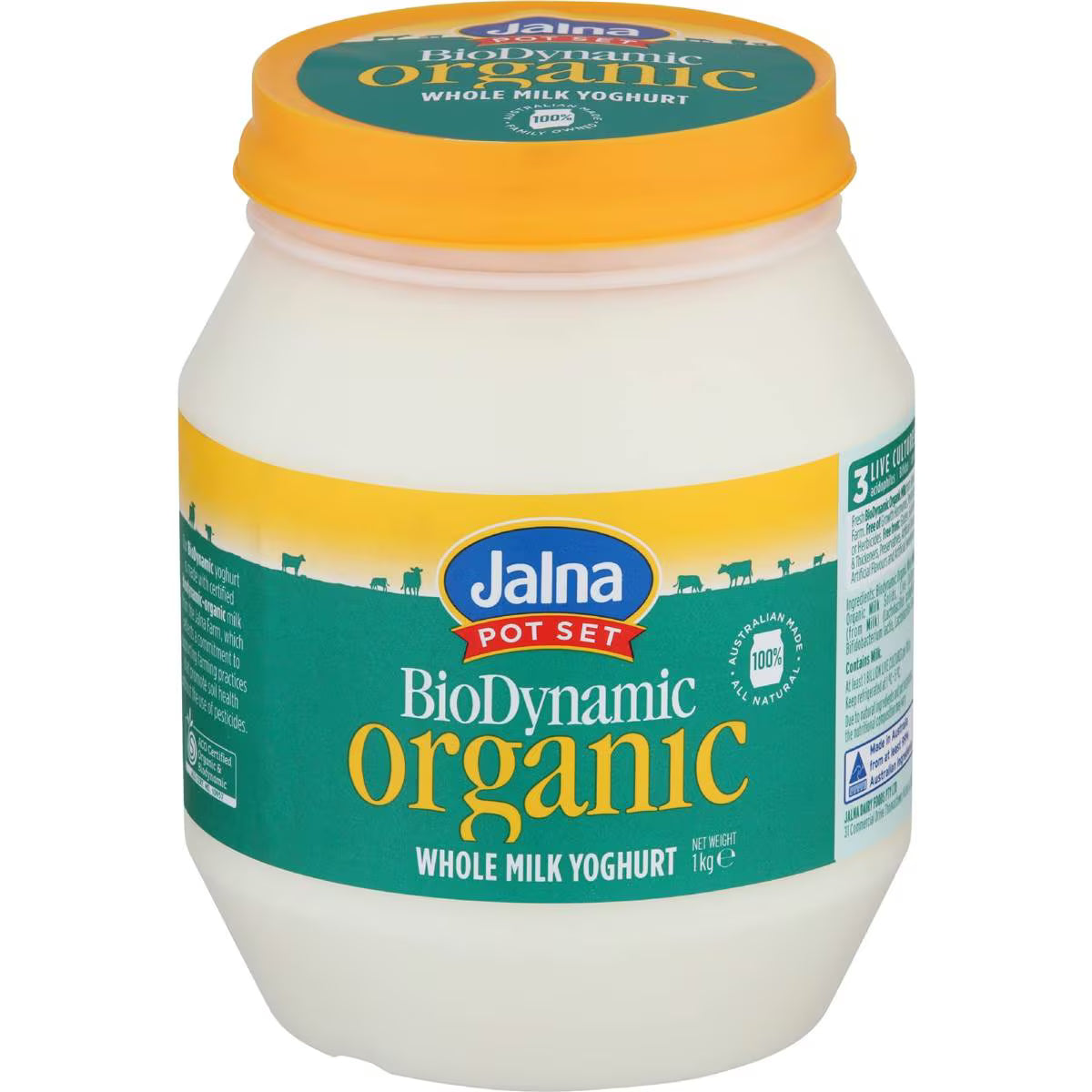 Pot Set Biodynamic Whole Milk Yoghurt | 1kg | Jalna | YG-006634-WW-083226