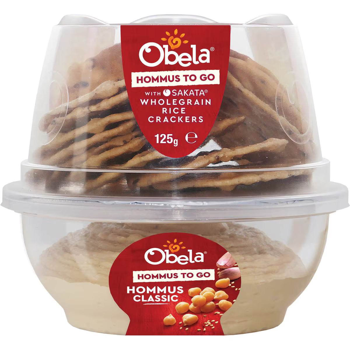 Hommus To Go Classic & Sakata Crackers | 125g | Obela | YG-112334-MC-980832