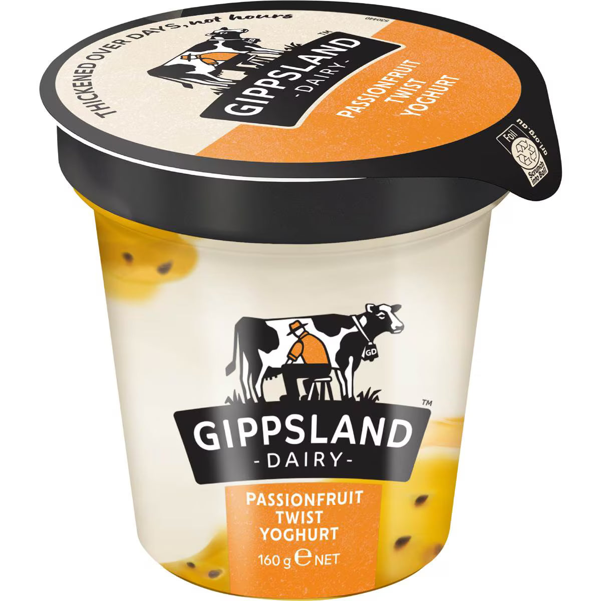 Passionfruit Twist Yoghurt | 160g | Gippsland Dairy | YG-007203-WW-084802