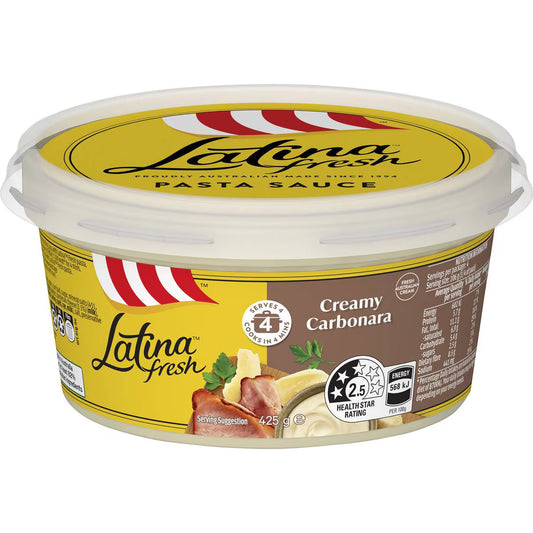 Creamy Carbonara Pasta Sauce Pasta Sauce | 425g | Latina Fresh | YG-006474-WW-084828