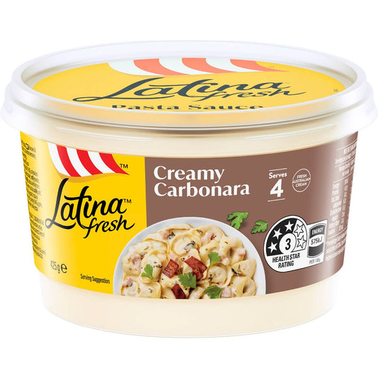 Creamy Carbonara Pasta Sauce Pasta Sauce | 425g | Latina Fresh | YG-006474-WW-084828