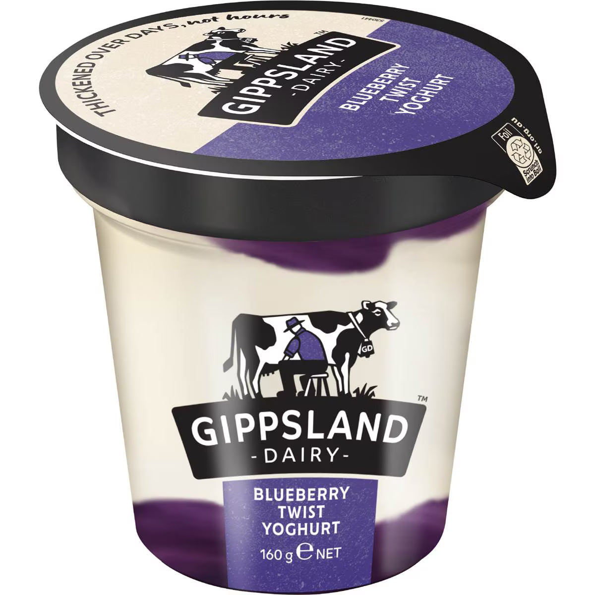 Blueberry Twist Yoghurt | 160g | Gippsland Dairy | YG-007215-WW-084946
