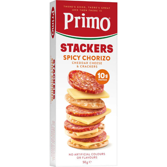 Stackers Spicy Chorizo Cheddar Cheese & Crackers | 50g | Primo | YG-112338-MC-980843