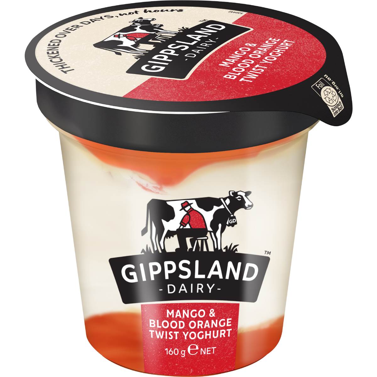 Mango & Blood Orange Twist Yoghurt | 160g | Gippsland Dairy | YG-007227-WW-085043