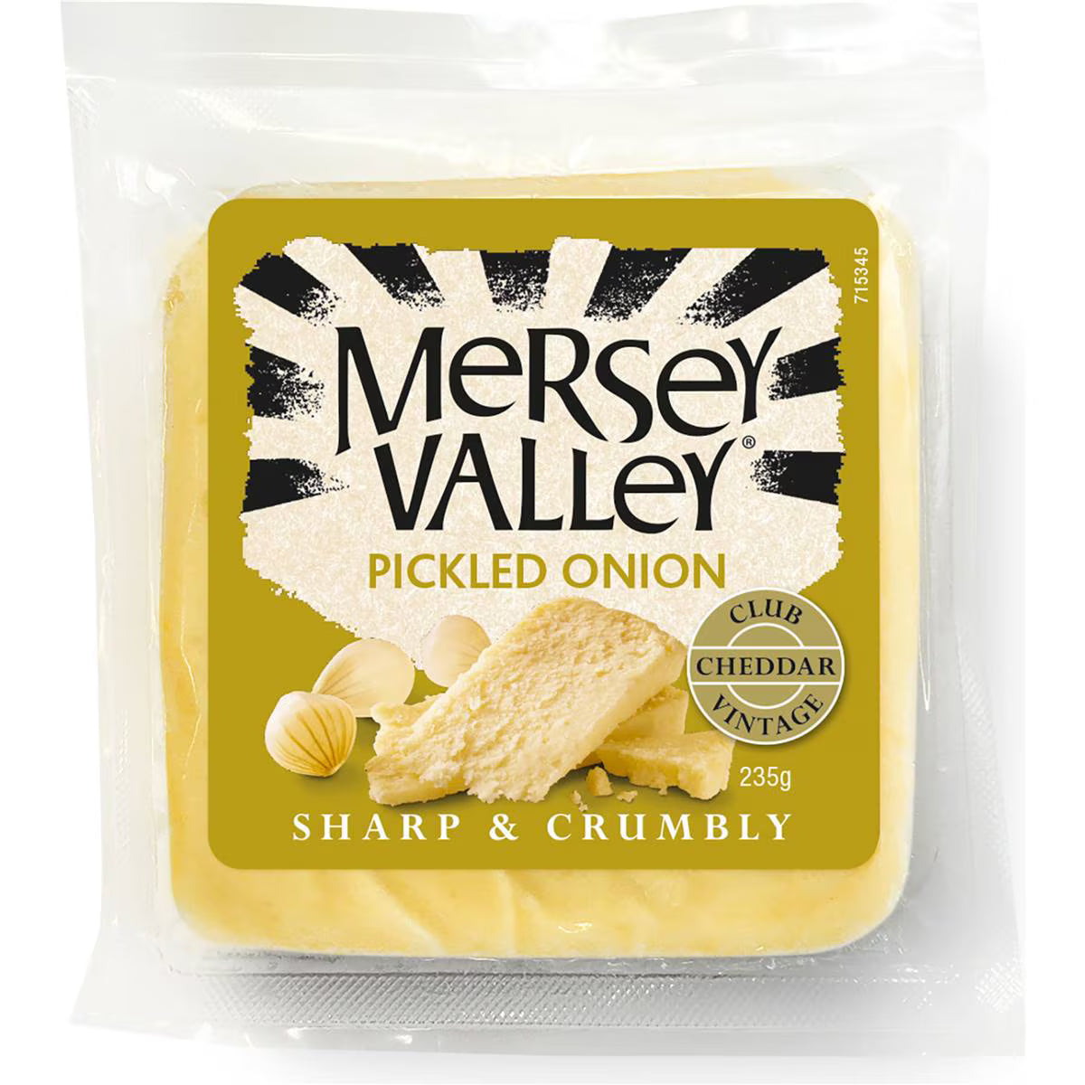 Pickled Onion Cheddar Cheese Block | 235g | Mersey Valley | YG-006493-WW-085473