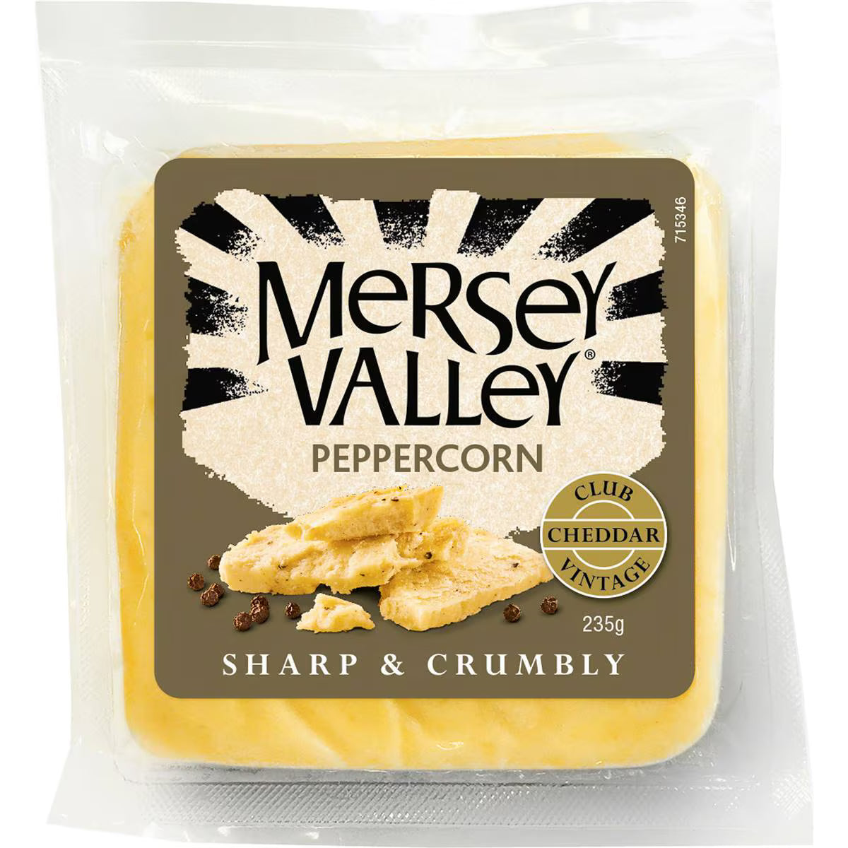 Peppercorn Medley Cheddar Cheese Block | 235g | Mersey Valley | YG-006538-WW-085691
