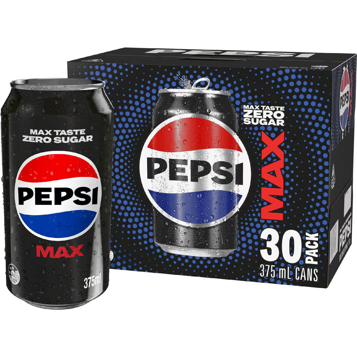 Max No Sugar Soft Drink Cans | 375ml x 30 Pack | Pepsi | YG-112493-MC-975728