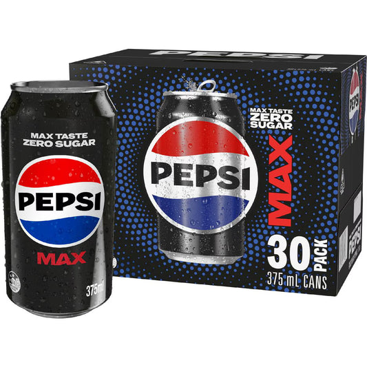 Max No Sugar Soft Drink Cans | 375ml x 30 Pack | Pepsi | YG-112493-MC-975728