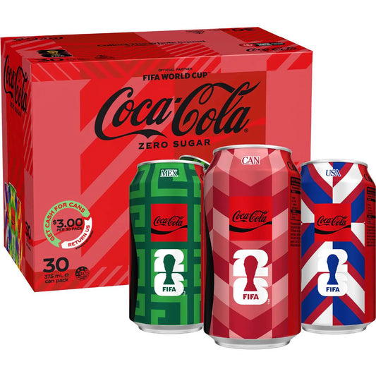 Zero Sugar Soft Drink Cans | 375ml x 30 Pack | Coca-Cola | YG-112499-MC-975751
