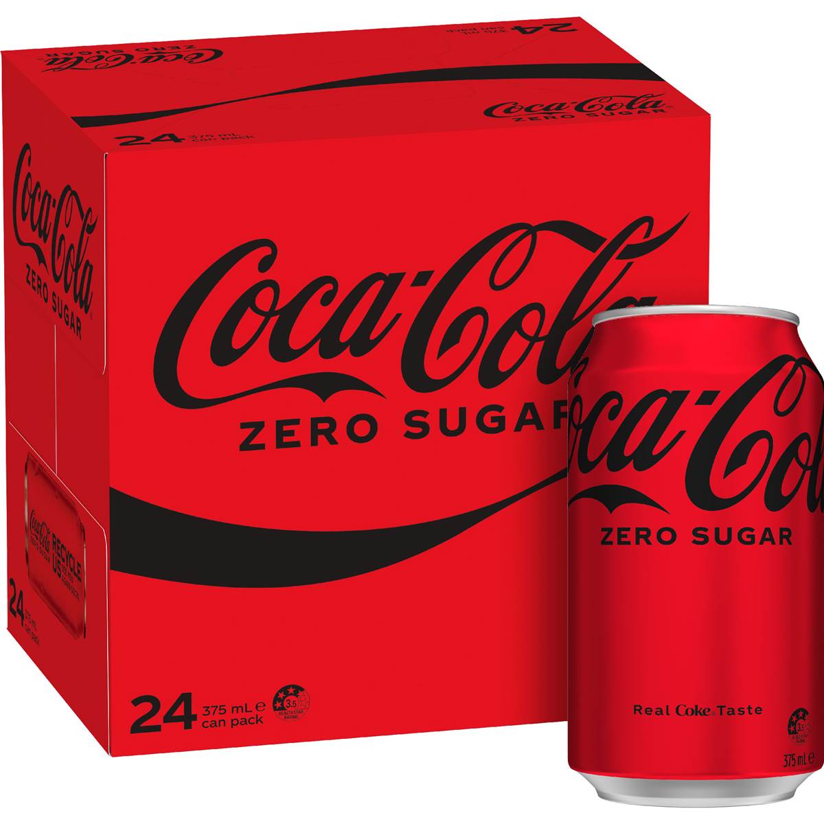 Zero Sugar Soft Drink Cans | 375ml x 24 Pack | Coca-Cola | YG-112498-MC-975750