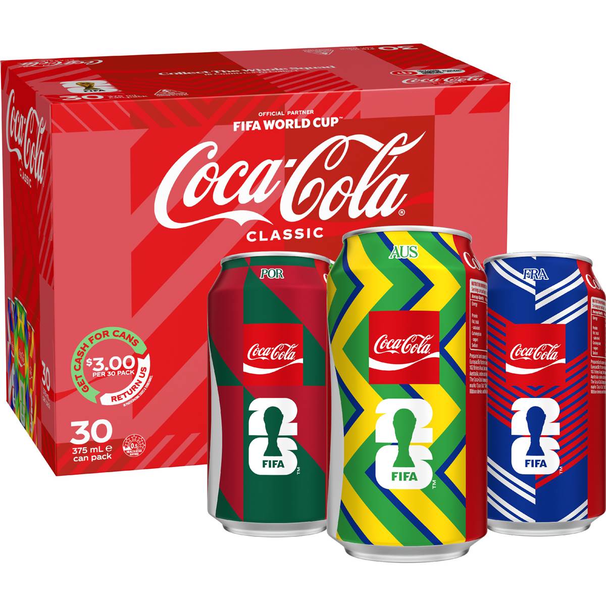 Classic Soft Drink Cans | 375ml x 30 Pack | Coca-Cola | YG-006882-MC-975753
