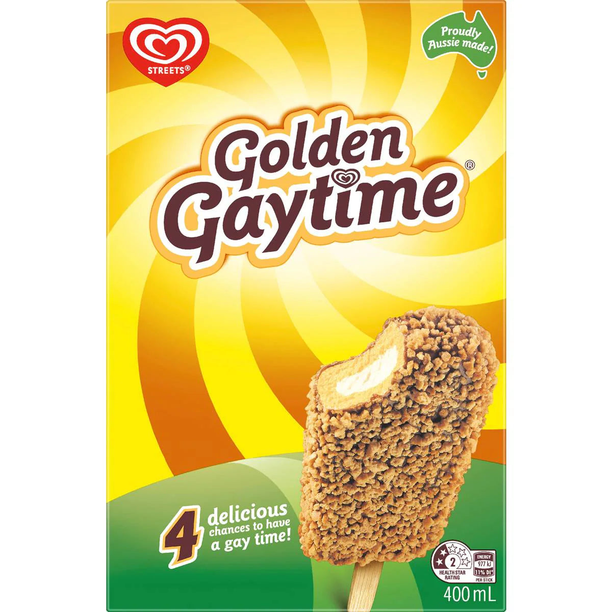 Original Ice Cream Sticks Sticks | 4 Pack | Golden Gaytime | YG-112232-MC-980225