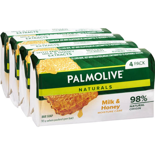 Bar Soap Naturals Milk & Honey | 90g x 4 Pack | Palmolive | YG-008266-MC-978093