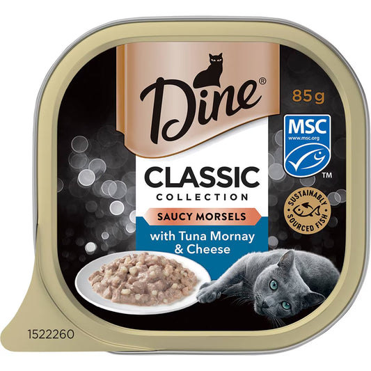 Adult Wet Cat Food Saucy Morsels With Tuna & Cheese | 85g | Dine | YG-112967-MC-978777