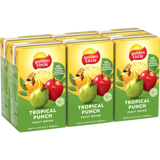 Tropical Punch Poppers | 250ml x 6 Pack | Golden Circle | YG-112454-MC-975573