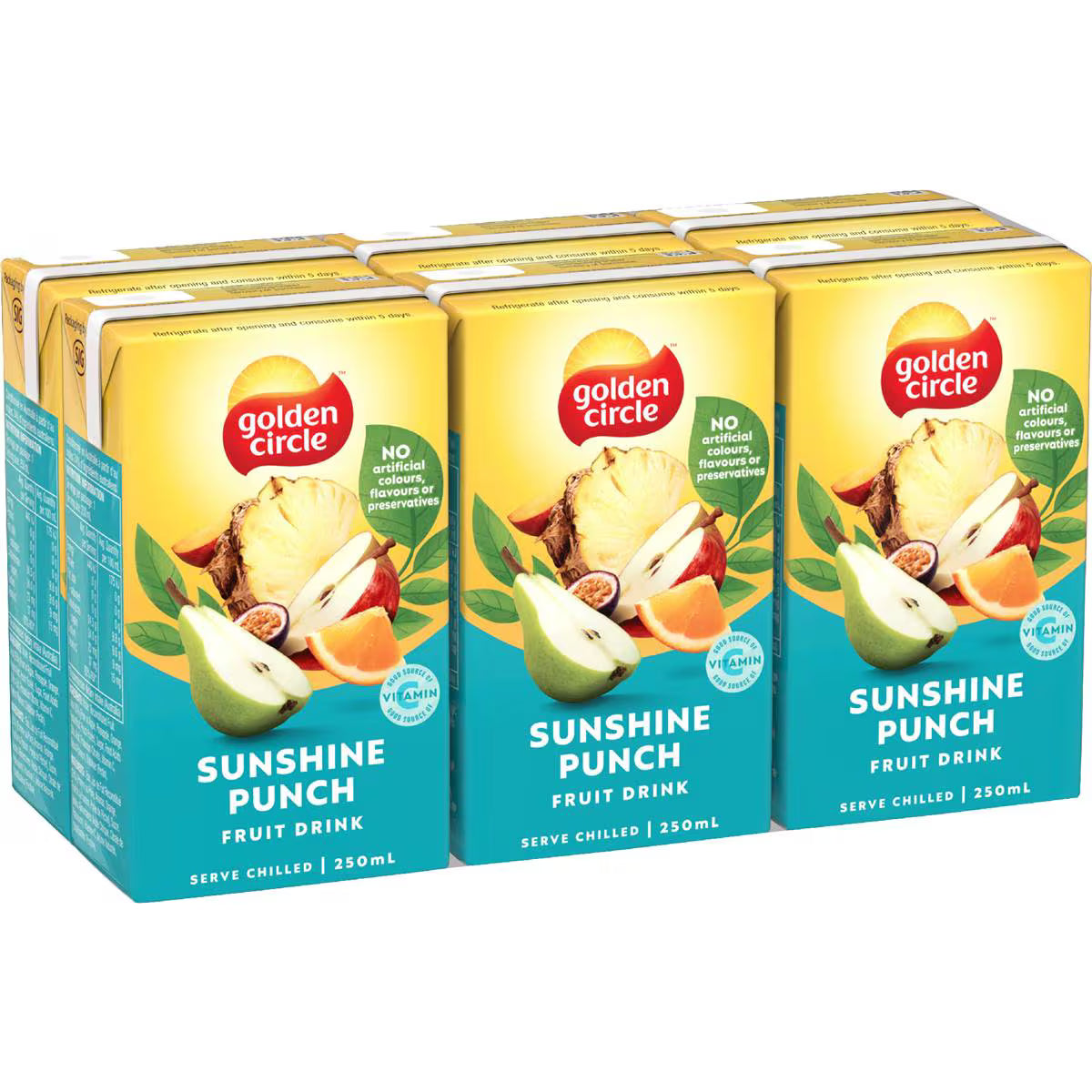 Sunshine Punch Poppers | 250ml x 6 Pack | Golden Circle | YG-111500-MC-975575