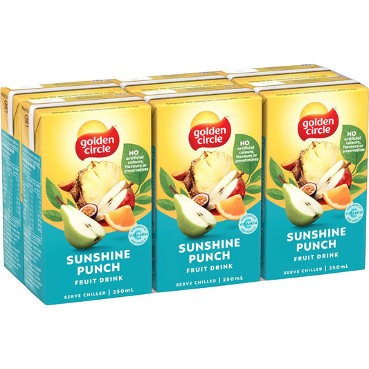 Sunshine Punch Poppers | 250ml x 6 Pack | Golden Circle | YG-111500-MC-975575