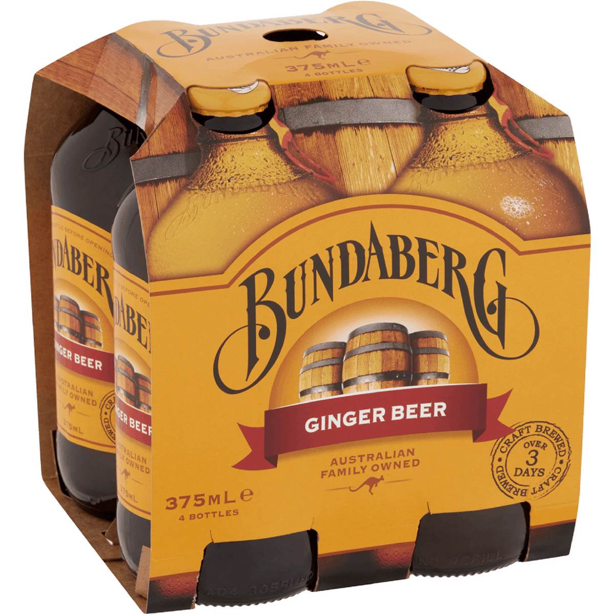 Ginger Beer | 375ml x 4 Pack | Bundaberg | YG-006759-WW-091389