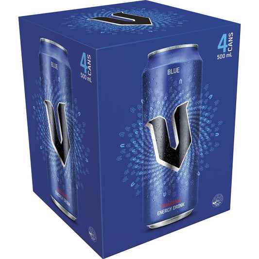 Blue Energy Drink Cans | 500ml x 4 Pack | V Energy | YG-111433-MC-975368
