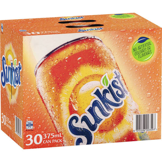 Orange Soft Drink Cans Multipack | 375ml x 30 Pack | Sunkist | YG-112495-MC-975733