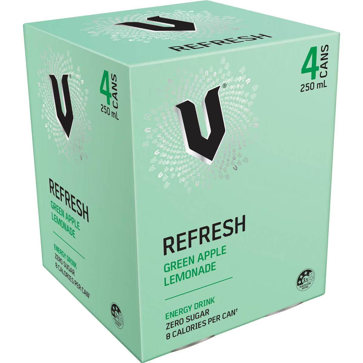 Refresh Green Apple Lemonade Cans | 250ml x 4 Pack | V Energy | YG-112408-MC-975367