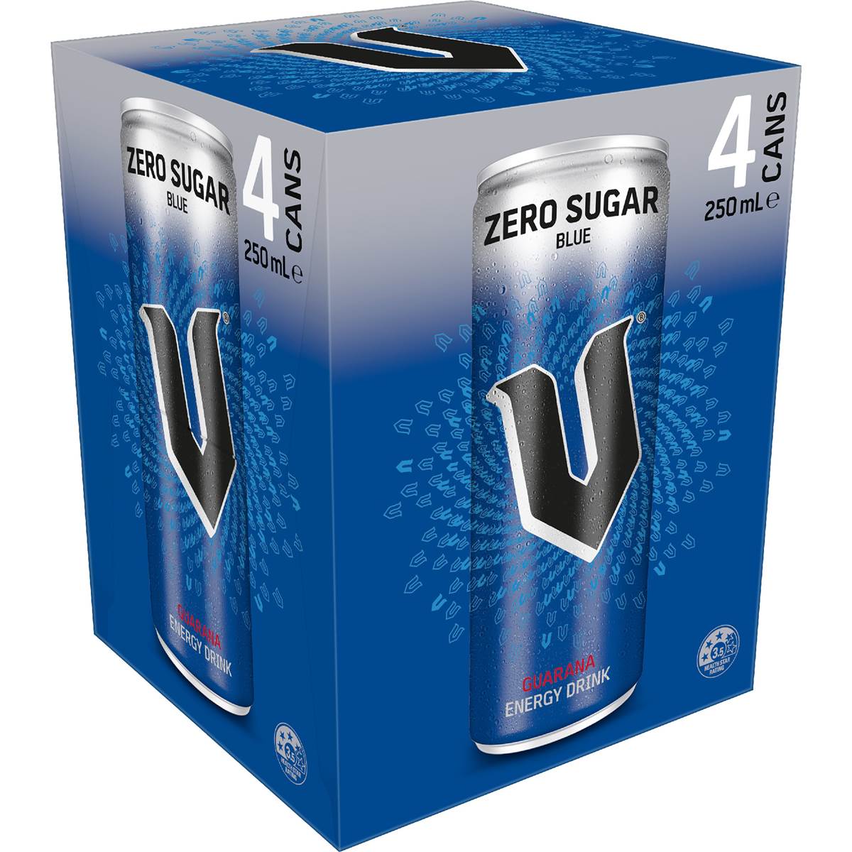 Zero Sugar Blue Energy Drink | 250ml x 4 Pack | V Energy | YG-112416-MC-975392
