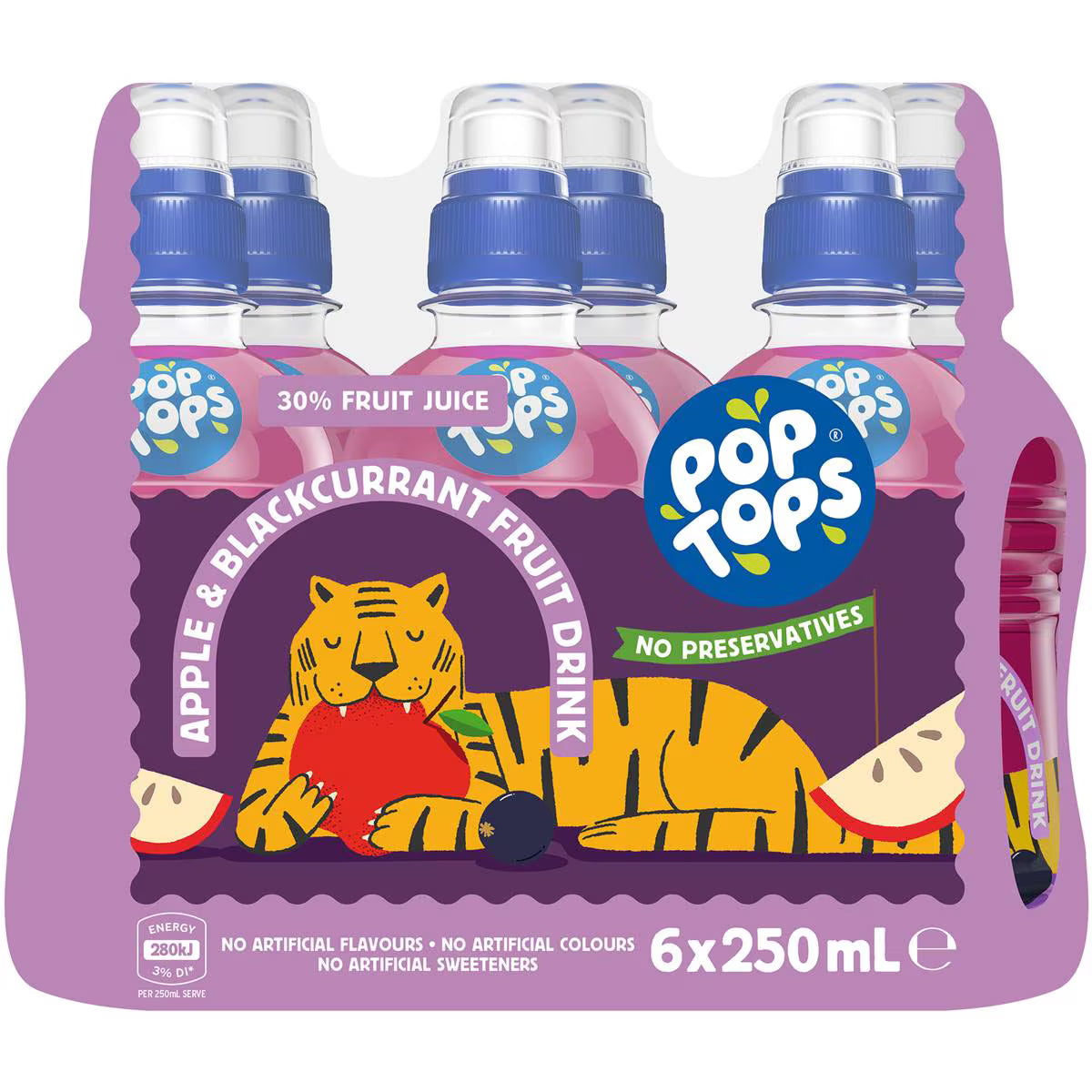 Fruit Drink Apple Blackcurrant Poppers | 250ml x 6 Pack | Pop Tops | YG-112473-MC-975657