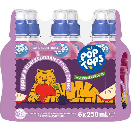 Fruit Drink Apple Blackcurrant Poppers | 250ml x 6 Pack | Pop Tops | YG-112473-MC-153487