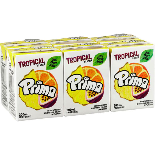 Tropical Fruit Drink Poppers | 200ml x 6 Pack | Prima | YG-111502-MC-975586