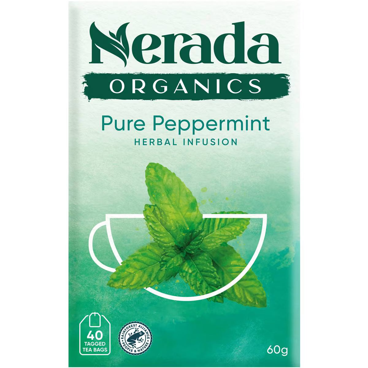 Organic Peppermint Tea Bags | 40 Pack | Nerada | YG-010184-WW-091677