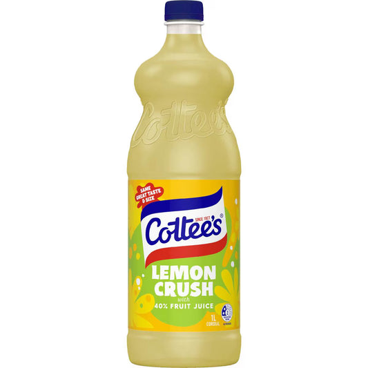 Lemon Cordial Lemon Crush With 40 Fruit Juice | 1L | Cottee's | YG-111468-MC-975481