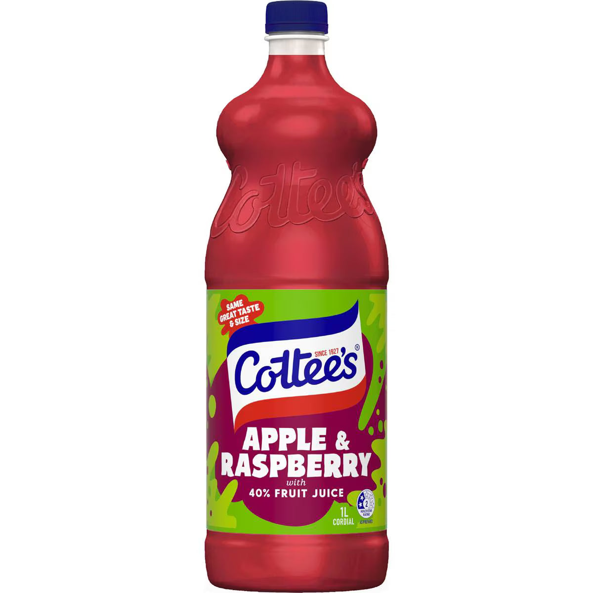 Apple & Raspberry Cordial With 40 Fruit Juice | 1L | Cottee's | YG-111470-MC-975483