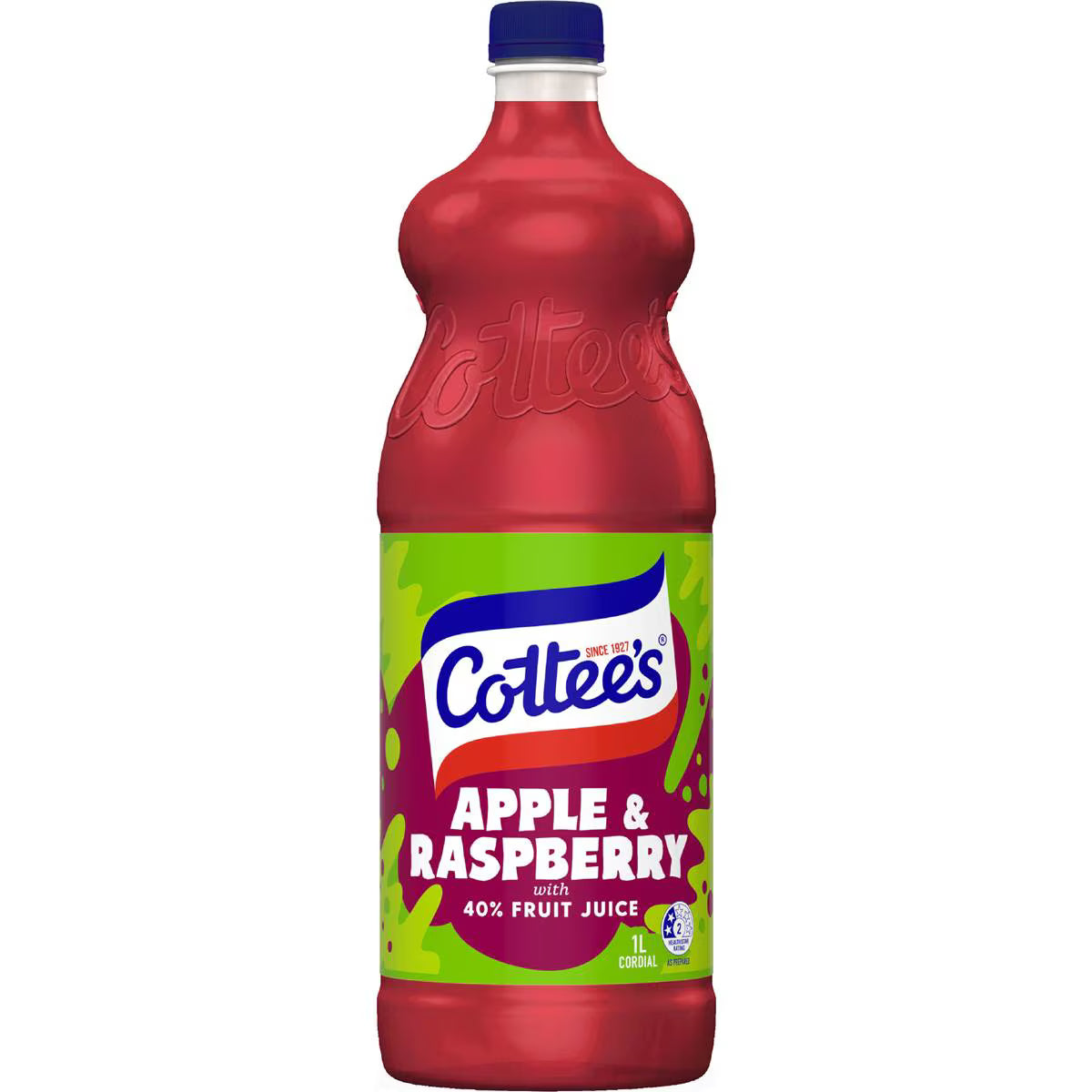 Apple & Raspberry Cordial With 40 Fruit Juice | 1L | Cottee's | YG-111470-MC-975483
