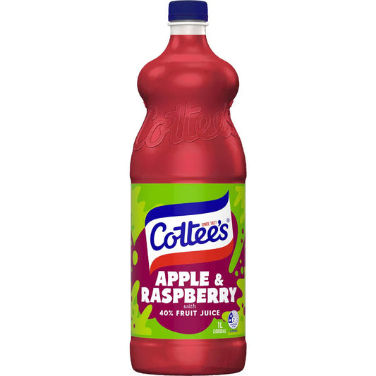 Apple & Raspberry Cordial With 40 Fruit Juice | 1L | Cottee's | YG-111470-MC-975483
