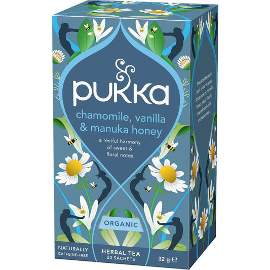 Chamomile Vanilla & Manuka Honey Herbal Tea Sachets | 20 Pack | Pukka | YG-010190-WW-092109
