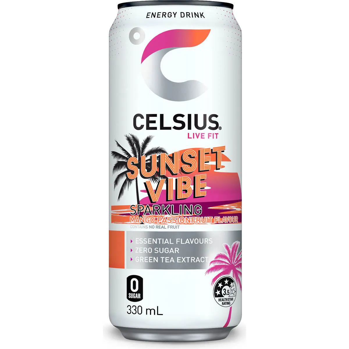 Sunset Vibe Energy Drink Sparkling Mango Passionfruit | 330ml | Celsius | YG-111459-MC-975461