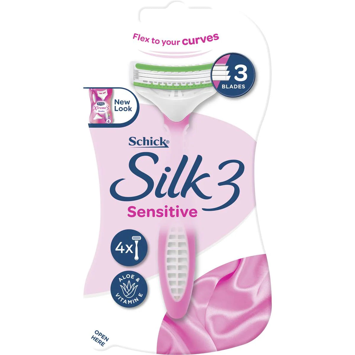 Silk 3 Womens Sensitive Disposable Razors | 4 Pack | Schick | YG-111956-MC-978073