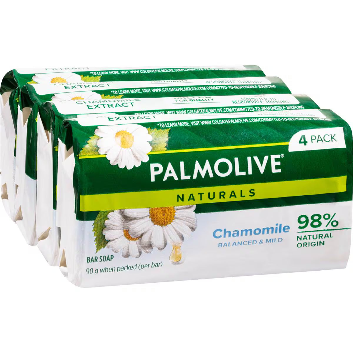 Bar Soap Naturals Chamomile Extracts | 90g x 4 Pack | Palmolive | YG-008143-WW-092502