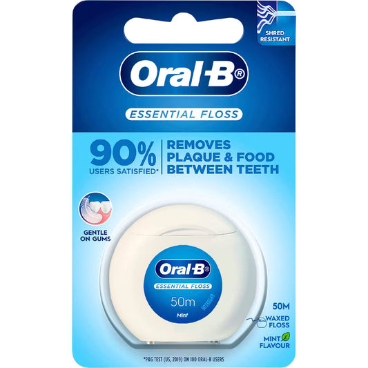 Essential Waxed 50m Dental Floss Fresh Mint | Each | Oral-B | YG-112797-MC-978028