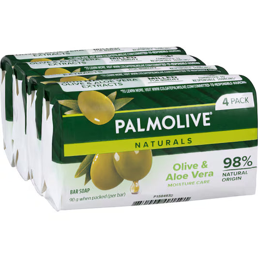 Bar Soap Naturals Olive & Aloe Vera Extracts | 90g x 4 Pack | Palmolive | YG-111961-MC-978094