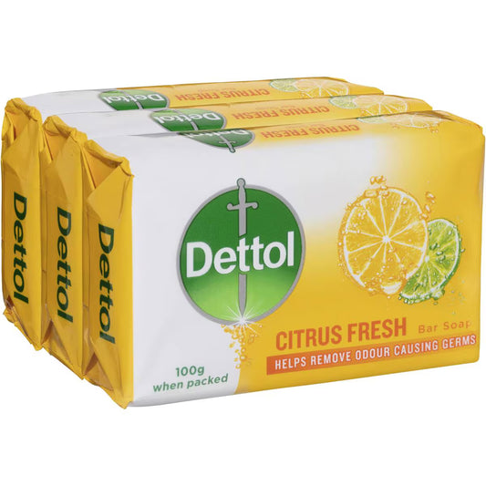 Citrus Fresh Bar Soap | 100g x 3 Pack | Dettol | YG-112820-MC-978095