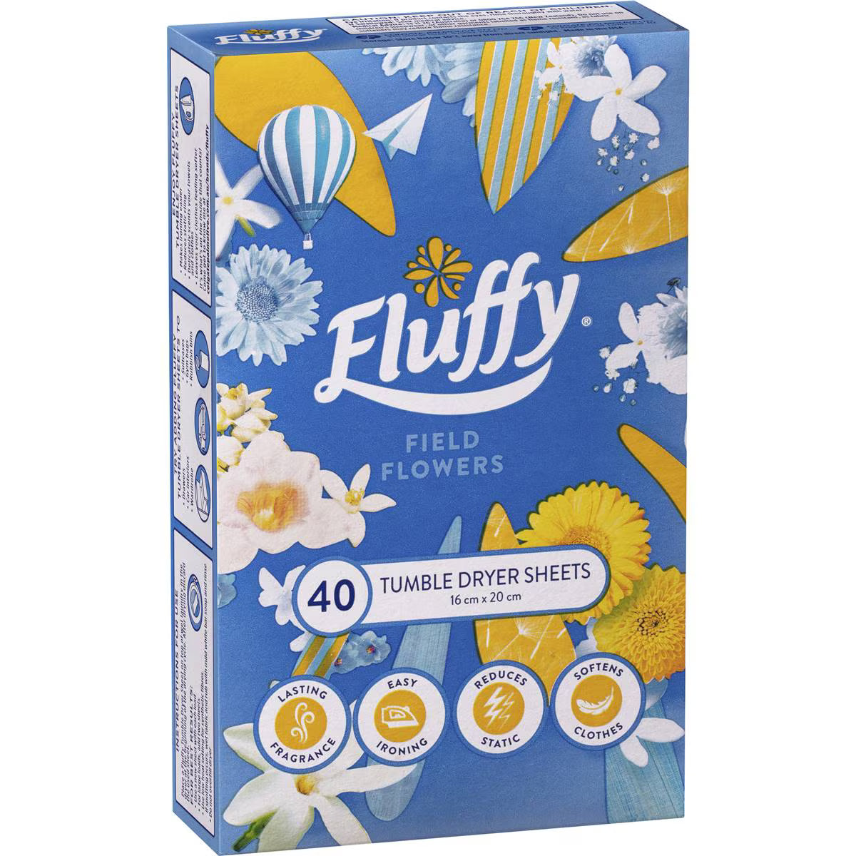 Fabric Softener Dryer Sheets F/Flowers | 40 Pack | Fluffy | YG-113108-MC-980681