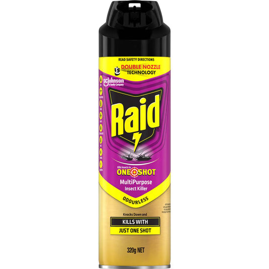 One Shot Multipurpose Insect Killer Spray Odourless | 320g | Raid | YG-112299-MC-980635