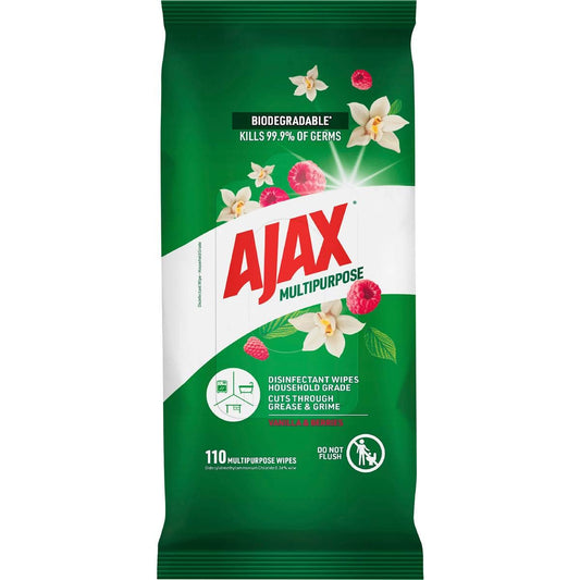 Antibacterial Disinfectant Cleaning Wipes Vanilla Berries | 110 Pack | Ajax | YG-112220-MC-979852