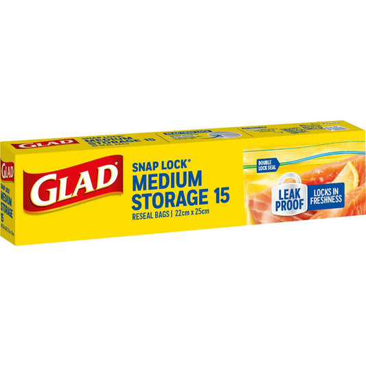 Resealable Medium Storage Bags | 15 Pack | Glad | YG-010442-WW-093404
