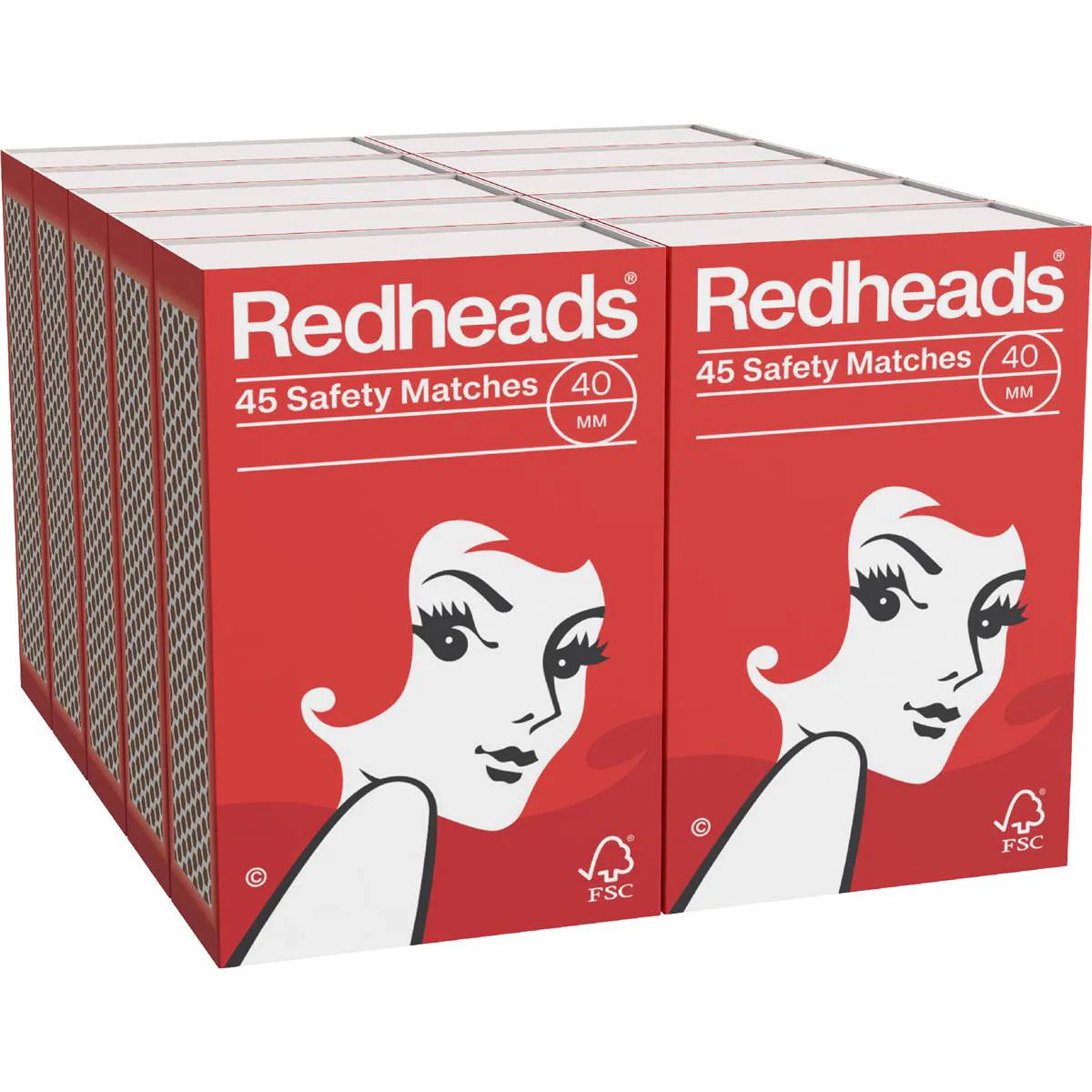 Shrink Wrapped Matches | 45 Pack | Redheads | YG-112326-MC-980785