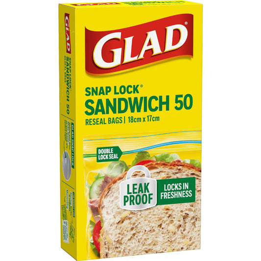 Resealable Sandwich Bags | 50 Pack | Glad | YG-112127-MC-978688