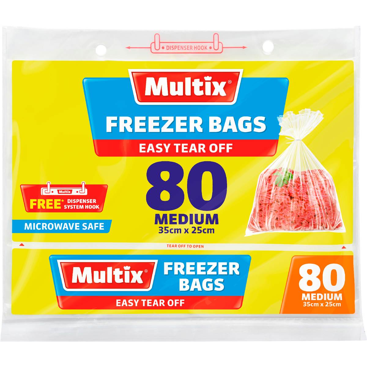 Easy Tear Off Freezer Bags Medium | 80 Pack | Multix | YG-010530-MC-978691